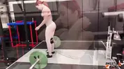 фитоняшка тренируется в спортзале